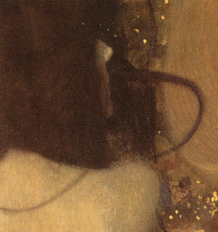 detail of brunette in Klimt's Goldfish