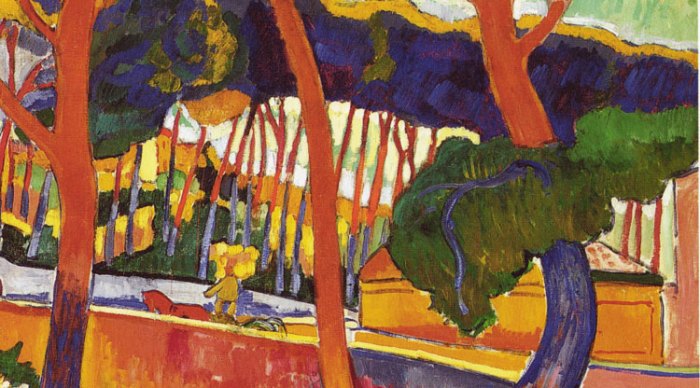 detail of Andre Derain's "The Turning Road, Estaque"