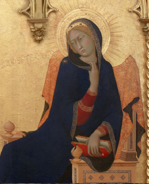 detail from Simone Martini's "Annunciation"
