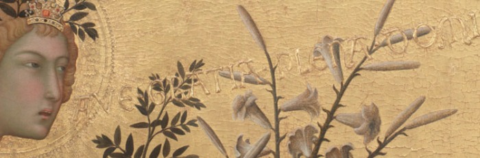 detail from Simone Martini's "Annunciation"